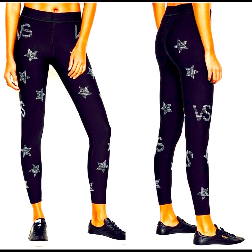 NWT🔥Victoria's Secret Bling Rhinestone Sport Limited Edition 7/8 Tight Size M